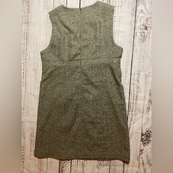 Vintage Abercrombie & Fitch High Neck Herringbone Wool Blend Mini Dress Size M - Picture 6 of 6